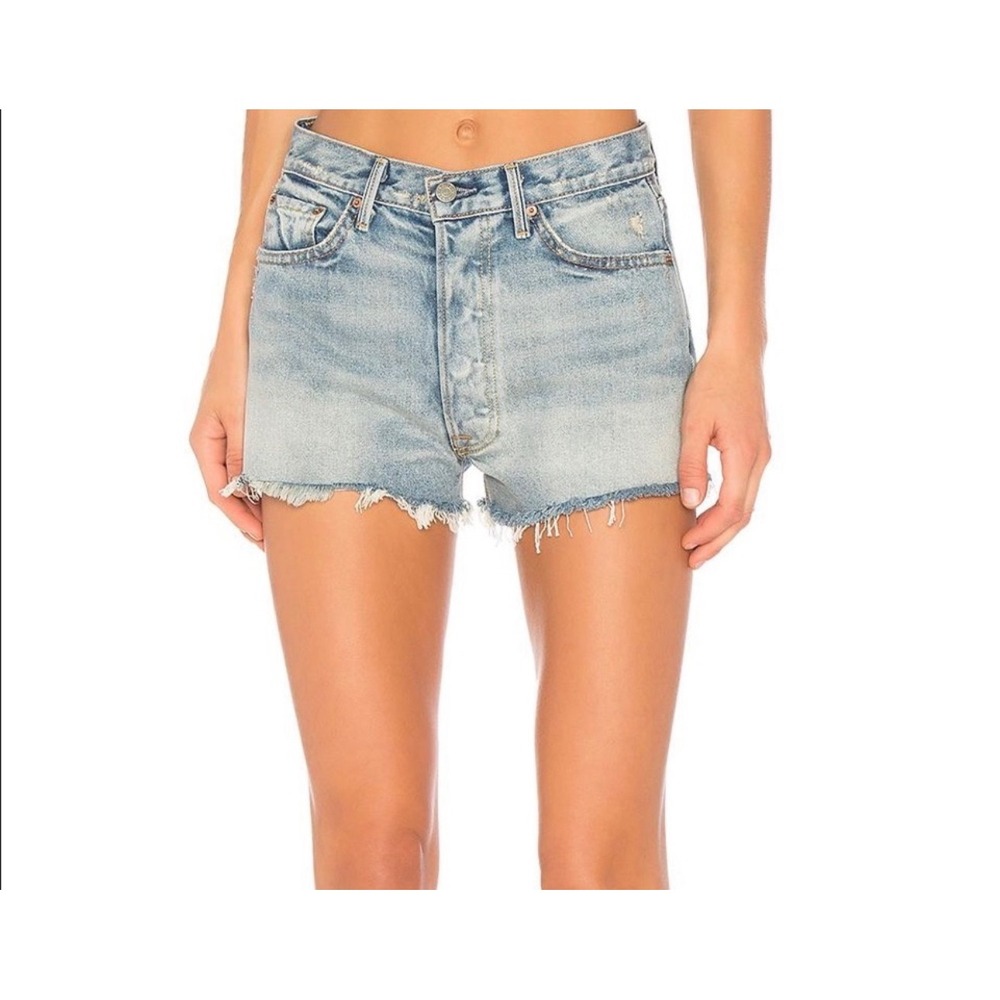 GRLFRND Dovima High Rise Denim Shorts Car Wash Light Blue size 28. Excellent